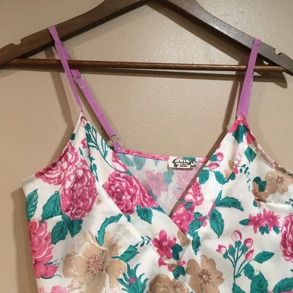 Free People Intimately Floral Handkerchief Cami Tank Top Womens XS Pink Cottage - Picture 2 of 11